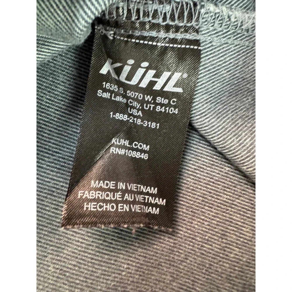 Kuhl Mens XL Charcoal Gray Cotton Tencel Long Sleeve Button Down Shirt Pockets